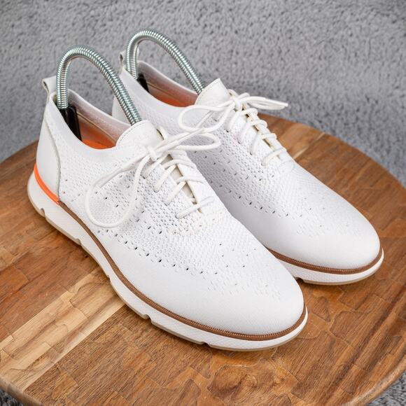Cole Haan 4.ZERØGRAND Womens Size 8B Wingtip Oxford White Orange Zerogrand - Picture 1 of 10